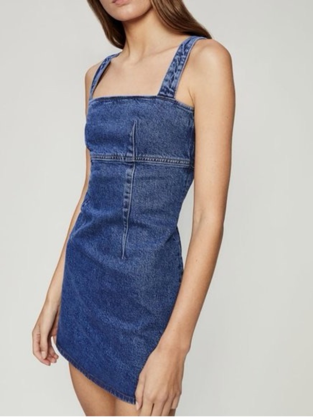 Reformation Blue Denim Lizzie Mini Dress